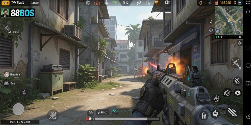 Tampilan gameplay seru di 88BOS dengan aksi TPS yang intens.