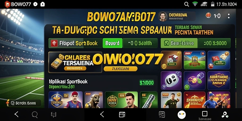Screenshot gameplay BOWO77 yang menampilkan antarmuka sportsbook.