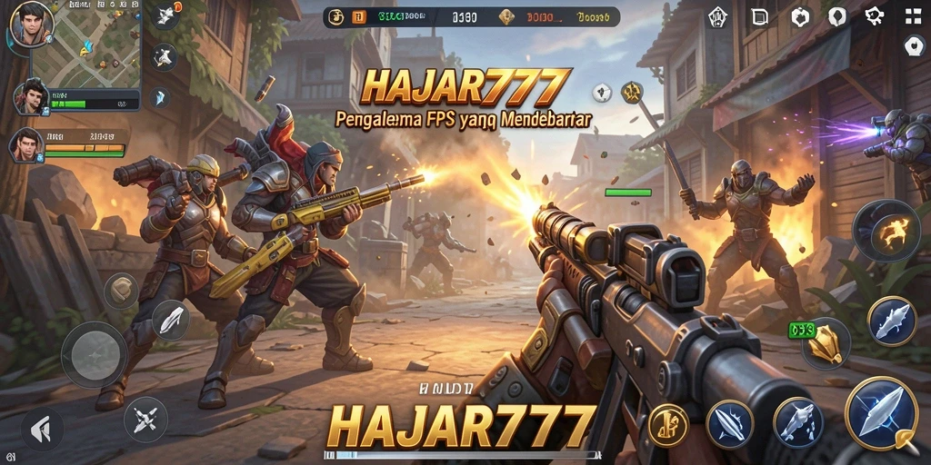 Gameplay mendebarkan dalam aksi tembak-menembak di HAJAR777.