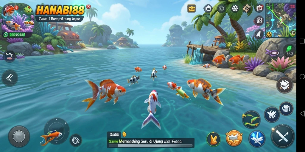 Gameplay seru memancing ikan di HANABI88.