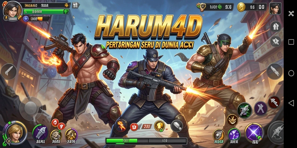 Tampilan gameplay intens dari HARUM4D dalam aksi penuh.