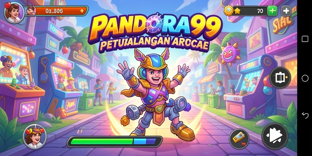 Tampilan seru dan penuh warna dari gameplay PANDORA99.