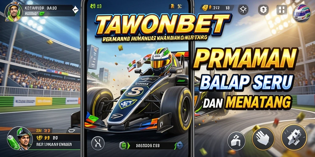 Screenshot dari gameplay balapan seru di TAWONBET.
