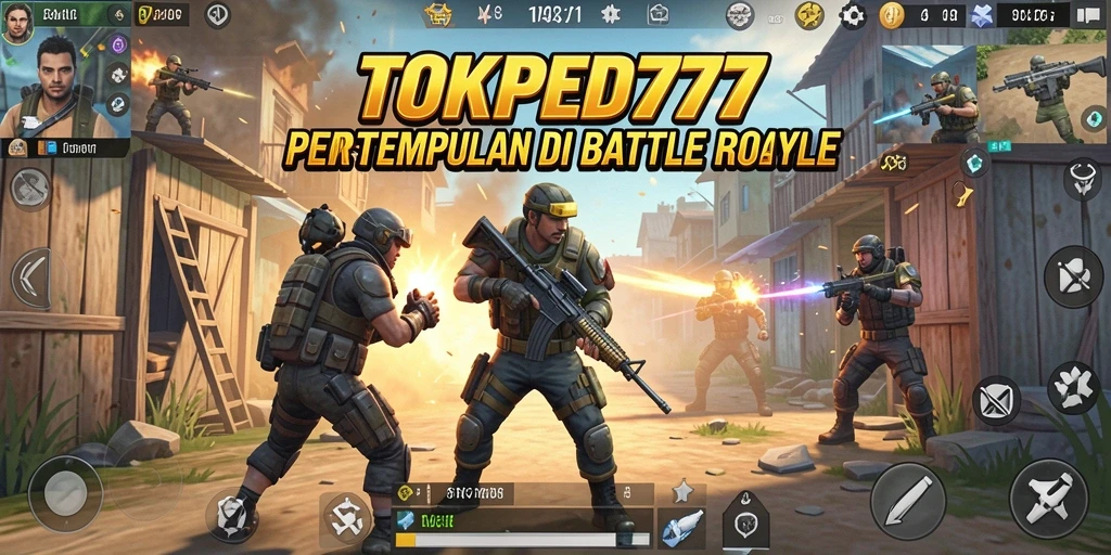 Screenshot gameplay TOKPED777 menampilkan aksi mendebarkan Battle Royale.